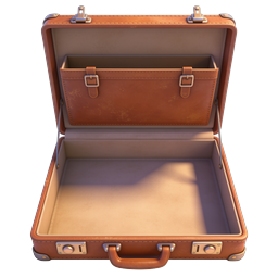 Open Vintage Leather Suitcase Icon - Travel & Adventure