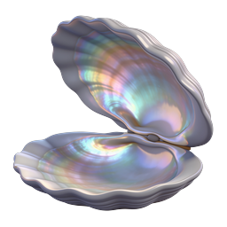 Open Pearl Shell Icon - Iridescent Mother of Pearl