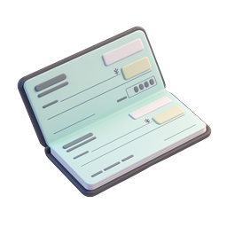 Open Planner Notebook 3D Icon - Pastel Clay Style