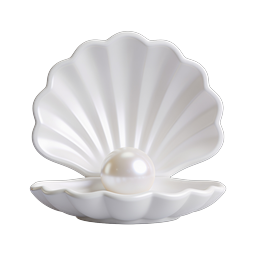 Open Shell with Pearl Icon - Luxury 3D Render
