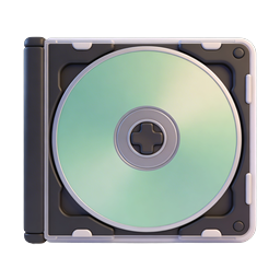Optical Disc Case 3D Icon - CD DVD Media Storage