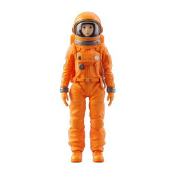 Orange Astronaut Character - 3D Space Explorer Icon