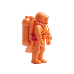 Biểu tượng 3D Phi hành gia màu cam - Phong cách đất sét Nhà thám hiểm vũ trụ