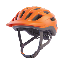 Icona casco da bici arancione - Sicurezza sportiva in 3D