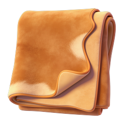 Orange Folded Blanket 3D Icon - Cozy Home Textile