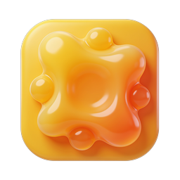 Glossy 3D Orange Blob Shape Icon