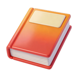 Orange 3D Book Icon | Glossy Notebook Illustration