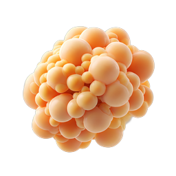 Orange Bubble Cluster 3D Icon | Glossy Sphere Group