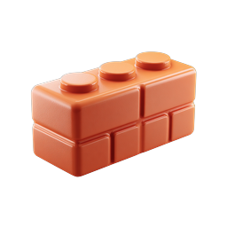 Orange Building Brick 3D Icon for Creative Projects
