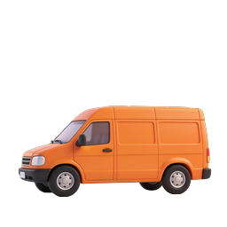 Orange Cargo Van Delivery Vehicle Icon