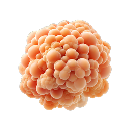 Orange Cell Cluster 3D Medical Icon - Adipose Tissue