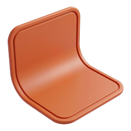 Icona sedia 3D arancione - Design di mobili moderni