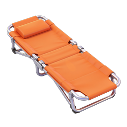 Icono de tumbona naranja - Hamaca de playa 3D