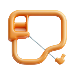 Orange Clay Chat Bubble Icon - 3D Messaging Symbol