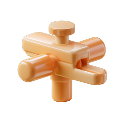 Orange Clamp Icon - 3D Glossy Hardware Tool Design