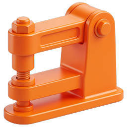 Orange 3D Clamp Tool Icon - Hardware & Workshop
