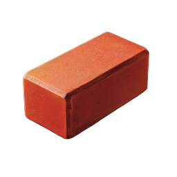Orange Clay Brick Icon - Realistic 3D Building Block