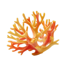 Orange Coral Branch Realistic Marine Icon