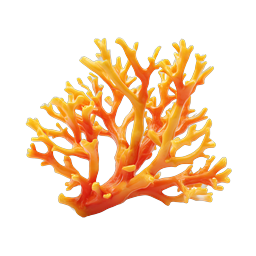 Orange Coral Branch Icon - 3D Marine Life Graphic