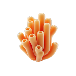 Orange 3D Coral Icon | Marine Life Collection