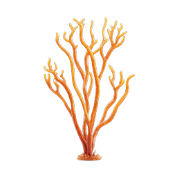 Orange Coral Icon - Vibrant 3D Sea Coral Illustration