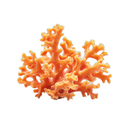 Orange Coral Icon - 3D Clay Style Marine Life Design