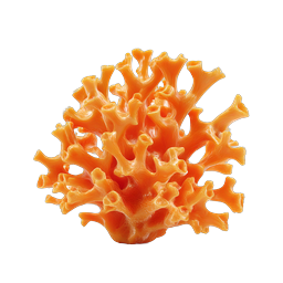 Orange Coral Icon - 3D Realistic Marine Life Design