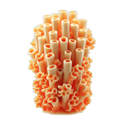Orange Tube Coral Sea Sponge 3D Icon | Marine Life