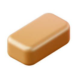 Oranger 3D-Radiergummi-Icon - Isometrisches Schreibwaren-Design