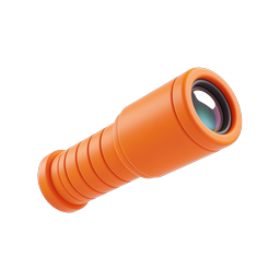 Orange Flashlight Icon - 3D Realistic Torch Design