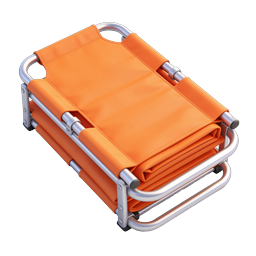 Orange Folding Beach Chair Icon - 3D Isometric Design