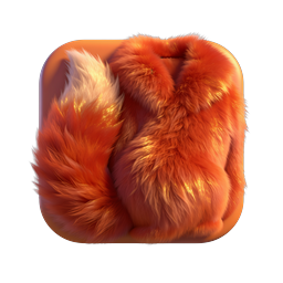 Orange Fox Wildlife App Icon - Realistic Design