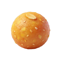 Realistic Orange Citrus Fruit 3D Icon with Almond Detail