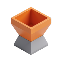 Icono 3D de embudo naranja | Diseño isométrico