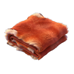 Orange Fur Blanket Folded Icon | Realistic Texture