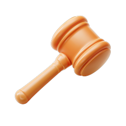 Orange Clay-Style Gavel Icon for Legal & Auction Use