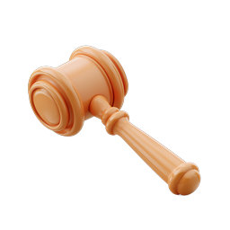 Orange 3D Gavel Icon | Legal & Justice Symbol