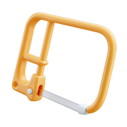 Orange Hacksaw Tool Icon - 3D Rendered Cutting Equipment