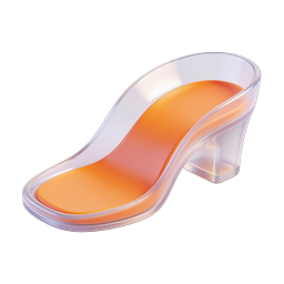 Orange Transparent High-Heel Shoe 3D Icon