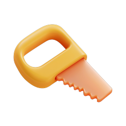Orange 3D Key Icon for Security & Access Apps