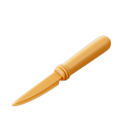 Vibrant Orange Kitchen Knife Icon for Food Apps