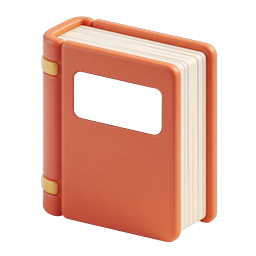 Orange Notebook Icon - 3D Clay Style Journal Illustration