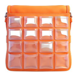 Icono de bolso organizador multipropósito naranja | Almacenamiento 3D