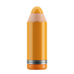 Vibrant Orange Pencil Icon for Creative Applications