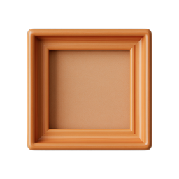 Orange Picture Frame Icon - Realistic 3D Square Frame