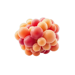 Orange Pink Sphere Cluster 3D Icon - Organic Cell Design