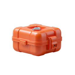 Orange Protective Hard Case Icon - 3D Rendered Equipment Box