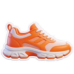 Orange Running Shoe Icon | 3D Athletic Sneaker