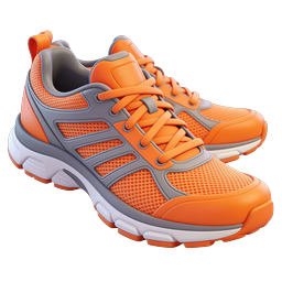 Orange Running Shoes Icon - Athletic Sneaker 3D Render