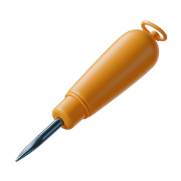 Orange Screwdriver Tool Icon - 3D Realistic Style